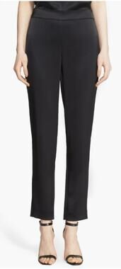 St. John Caviar Emma Satin Ankle Pants Black Size 10